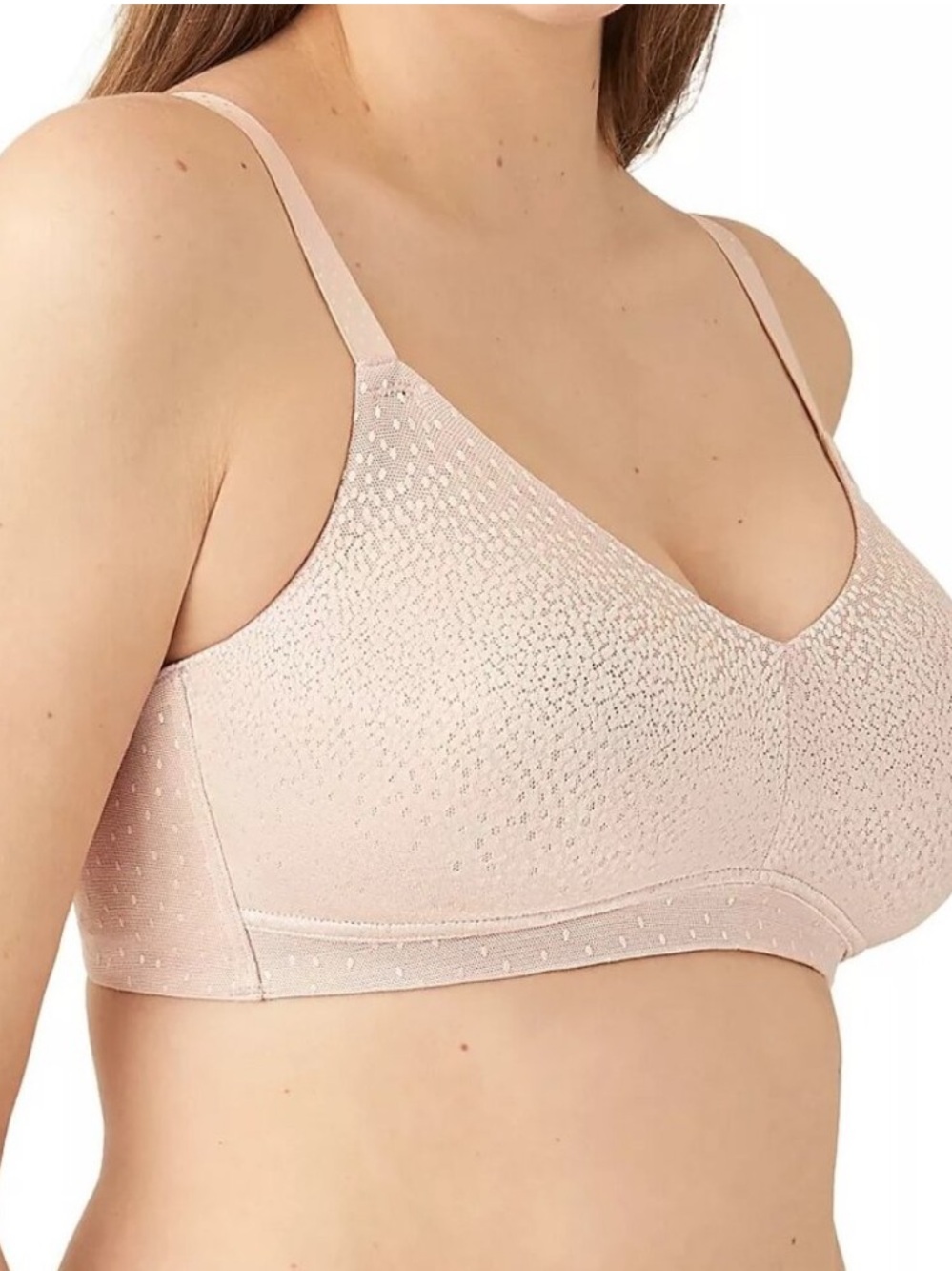Like New WACOAL Back Appeal Wireless Seamless Unpadded Bra 38DDD Beige #852303 - Picture 2 of 9